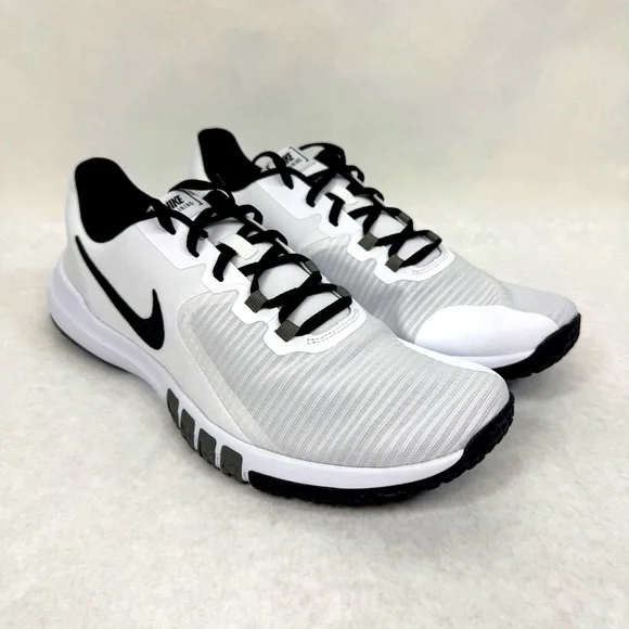 NIKE Men’s Flex Control 4 Workout Shoes - White/Grey/Black - CD0197-100 - Sz 9.5 - Picture 7 of 16
